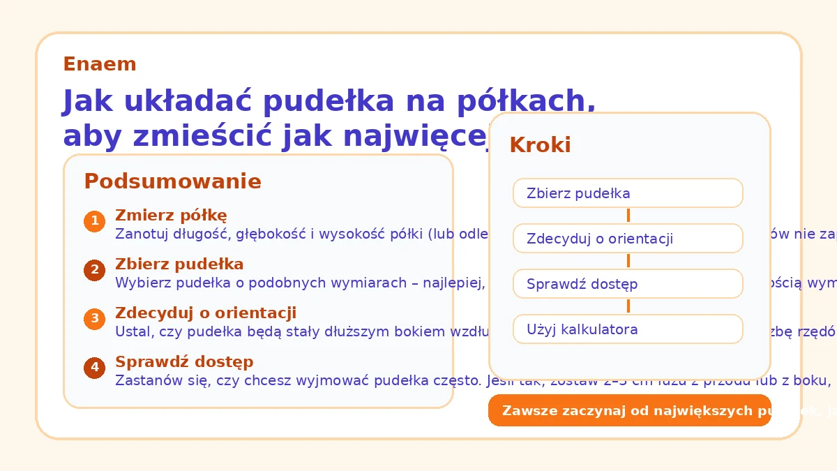 Jak układać pudełka na półkach, aby zmieścić jak najwięcej
