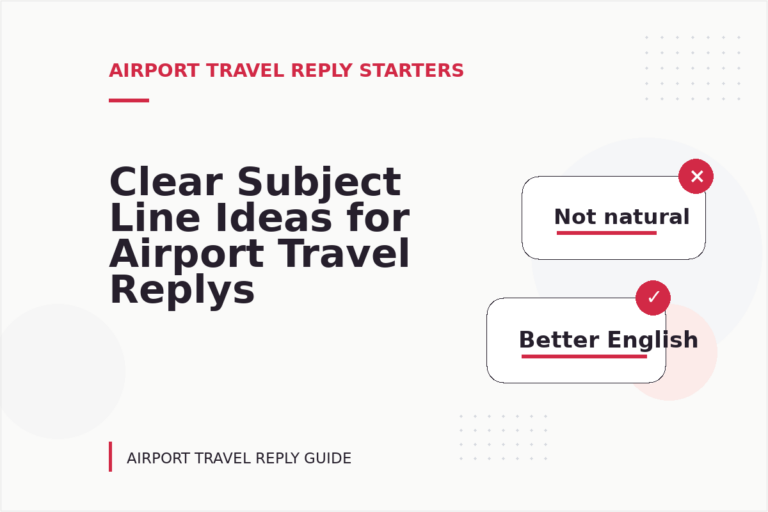 Clear Subject Line Ideas for Airport Travel Replys Clear Subject Line Ideas for Airport Travel Replys