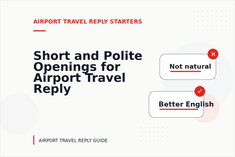 Short and Polite Openings for Airport Travel Reply English