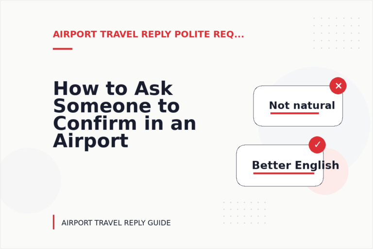 How to Ask Someone to Confirm in an Airport Travel Reply