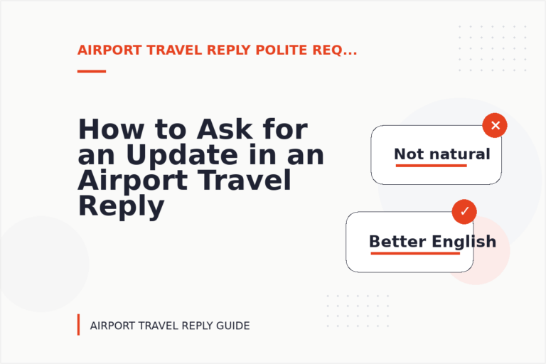 How to Ask for an Update in an Airport Travel Reply