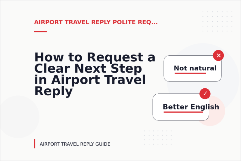 How to Request a Clear Next Step in Airport Travel Reply English How to Request a Clear Next Step in Airport Travel Reply English