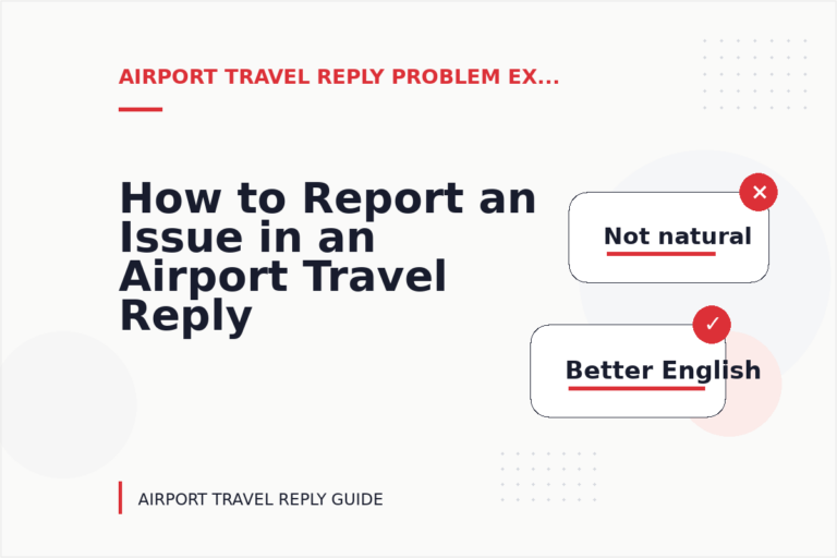 How to Report an Issue in an Airport Travel Reply