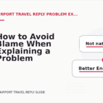 How to Avoid Blame When Explaining a Problem in Airport Travel Reply English
