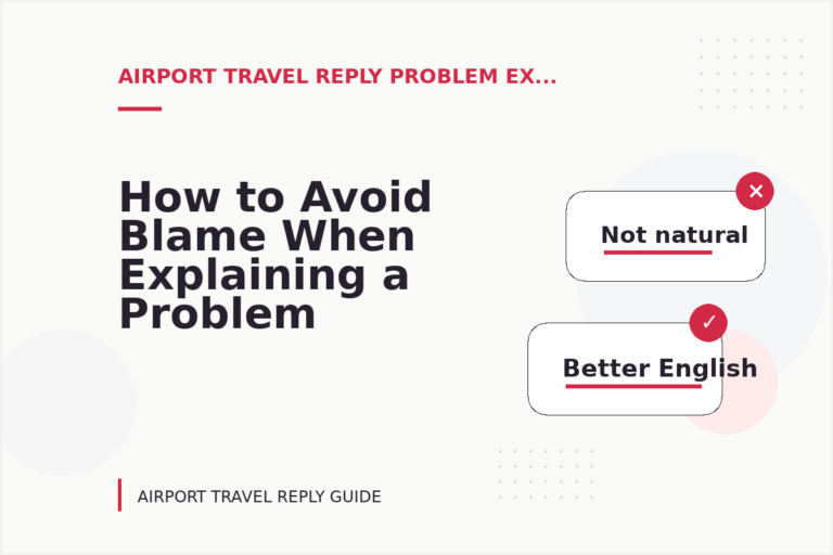 How to Avoid Blame When Explaining a Problem in Airport Travel Reply English
