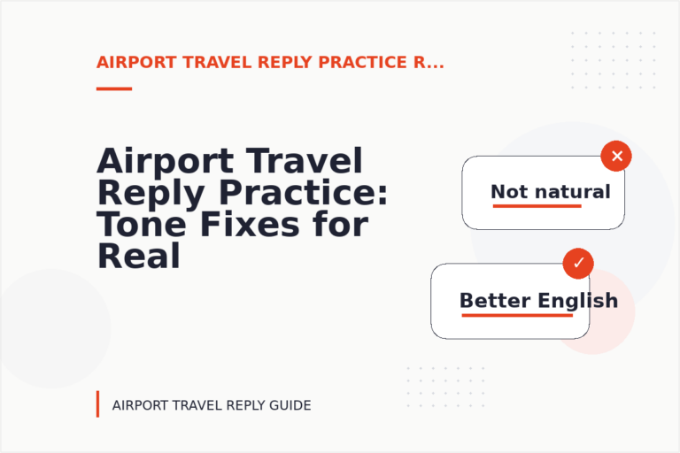 Airport Travel Reply Practice: Tone Fixes for Real Situations